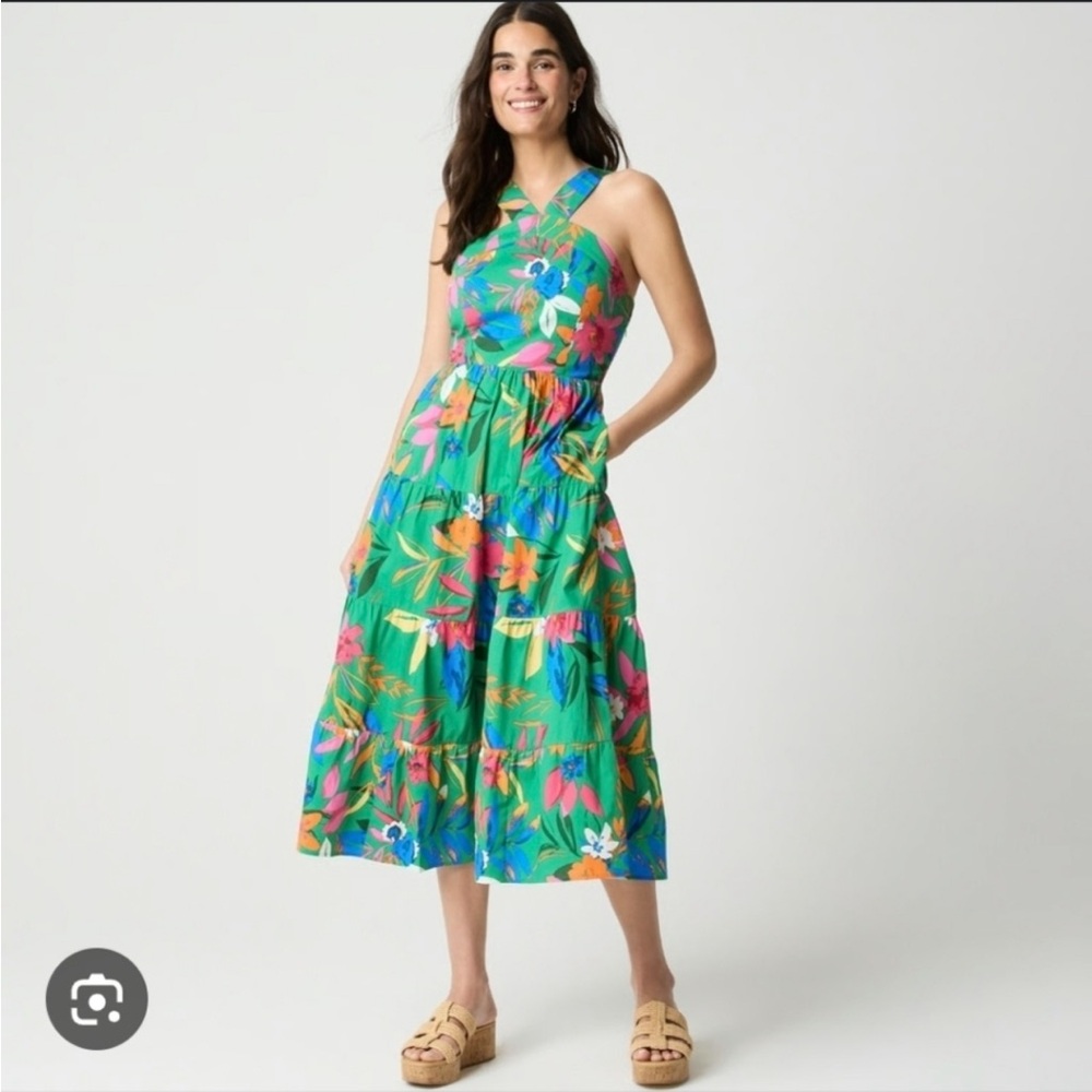 J. Crew Vibrant Floral Midi Dress